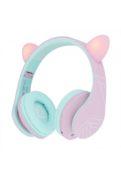 PowerLocus Kids Headphones Over-Ear, Bluetooth Wireless Headphones for Kids,with Microphone, Safe 85DB Volume Limited, Foldable with Carry Case, Audio Cable, Micro SD mode for Online Classes,PC,Phones