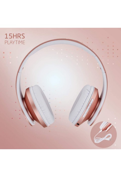 PowerLocus Kids Headphones Over-Ear, Bluetooth Wireless Headphones for Kids,with Microphone, Safe 85DB Volume Limited, Foldable with Carry Case, Audio Cable, Micro SD mode for Online Classes,PC,Phones