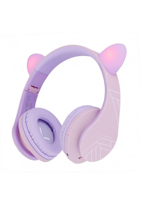 PowerLocus Kids Headphones Over-Ear, Bluetooth Wireless Headphones for Kids,with Microphone, Safe 85DB Volume Limited, Foldable with Carry Case, Audio Cable, Micro SD mode for Online Classes,PC,Phones