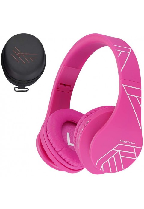 PowerLocus Kids Headphones Over-Ear, Bluetooth Wireless Headphones for Kids,with Microphone, Safe 85DB Volume Limited, Foldable with Carry Case, Audio Cable, Micro SD mode for Online Classes,PC,Phones