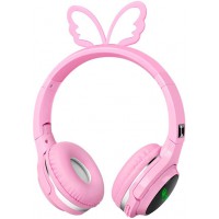 Kids Wireless Headphones, Boys Bluetooth Headset Adjustable Headband with Mic, Stereo Sound Childrens Bluetooth Headphones Over Ear for School Home, Travel (3.5mm Jack Audio Cable Included) (Pink)