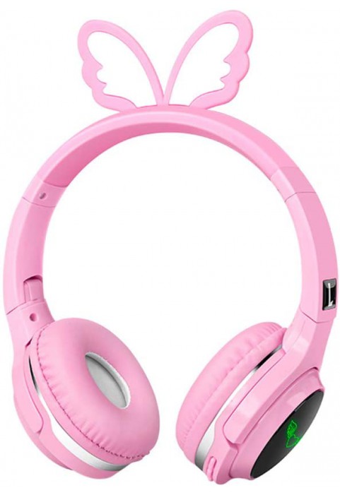 Kids Wireless Headphones, Boys Bluetooth Headset Adjustable Headband with Mic, Stereo Sound Childrens Bluetooth Headphones Over Ear for School Home, Travel (3.5mm Jack Audio Cable Included) (Pink)