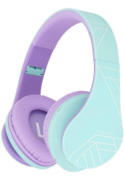 PowerLocus Kids Headphones Over-Ear, Bluetooth Wireless Headphones for Kids,with Microphone, Safe 85DB Volume Limited, Foldable with Carry Case, Audio Cable, Micro SD mode for Online Classes,PC,Phones