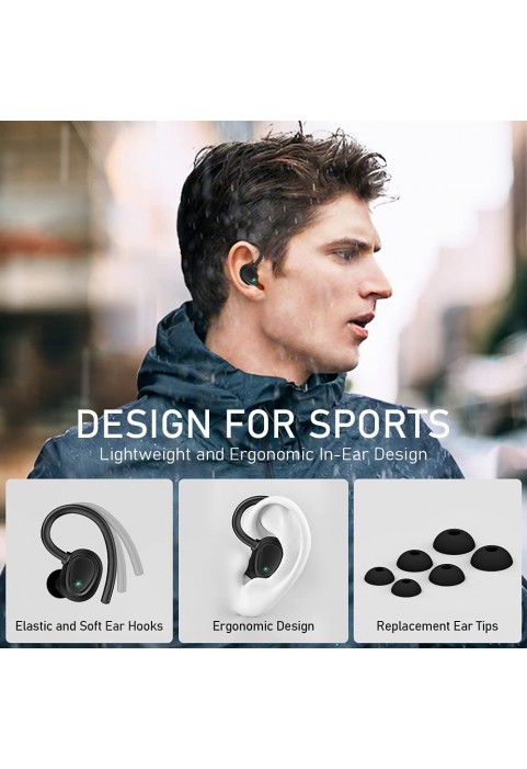 Wireless Earbud, Bluetooth 5.1 Headphones Sport Wireless Bluetooth Earphones in Ear Noise Cancelling Earbud with Mic Deep Bass, Earhooks Ear Buds IP7 Waterproof 48H Headset for Running Gym[2021 New]