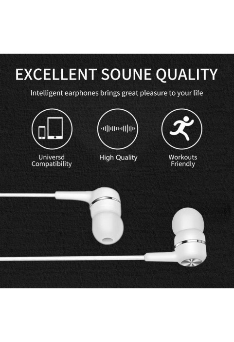 Earbuds Headphones with Microphone 5 Pack, Earbuds Wired Stereo Earphones in-Ear Headphones Bass Earbuds, Compatible with iPhone and Android Smartphones, iPod, iPad, MP3, Fits All 3.5mm Interface