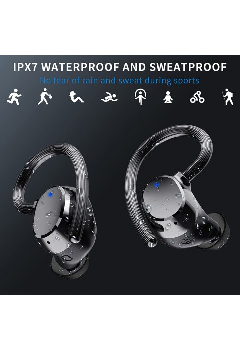 Wireless Earbud, Sport Bluetooth 5.1 Headphones Wireless Earphones in Ear Noise Cancelling Bluetooth Earbud with Mic, IP7 Waterproof 48H Deep Bass Sports Earhooks Headset for Running Gym[2021 New]