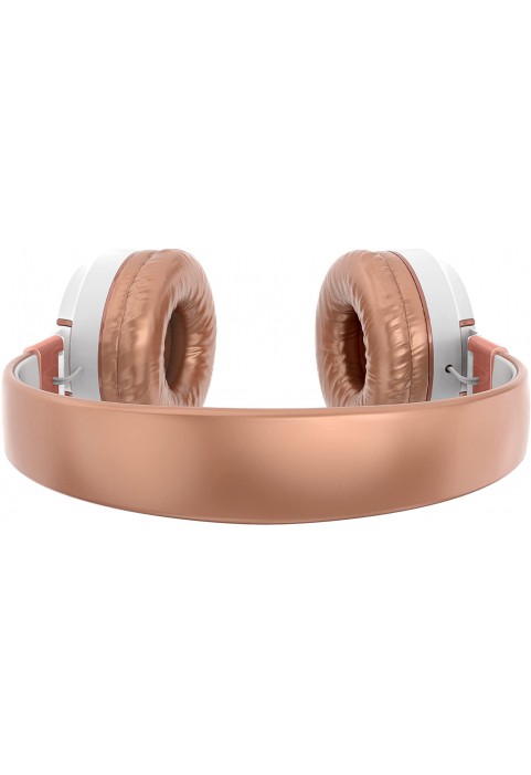 Delton Chroma Wired Headphones with Microphone, Wired On-Ear Headphones with in-Line Mic - 3.5MM Jack, Foldable, Lightweight for iOS and Android Smartphones, Laptops, PC, MP3 (Chroma Rose Gold)