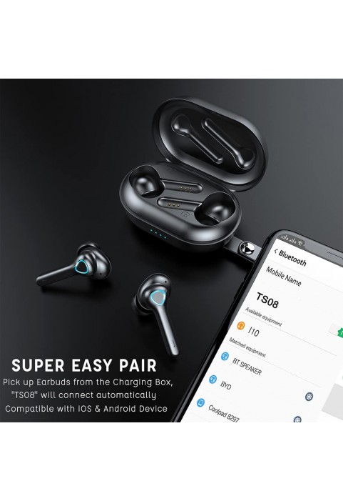 Wireless Earbud, Bluetooth 5.1 Headphones Sport Wireless Bluetooth Earphones in Ear Noise Cancelling Earbud with Mic Deep Bass, Earhooks Ear Buds IP7 Waterproof 48H Headset for Running Gym[2021 New]