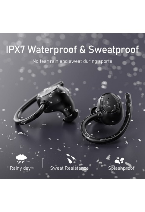 Wireless Earbud, Bluetooth 5.1 Headphones Sport Wireless Bluetooth Earphones in Ear Noise Cancelling Earbud with Mic Deep Bass, Earhooks Ear Buds IP7 Waterproof 48H Headset for Running Gym[2021 New]