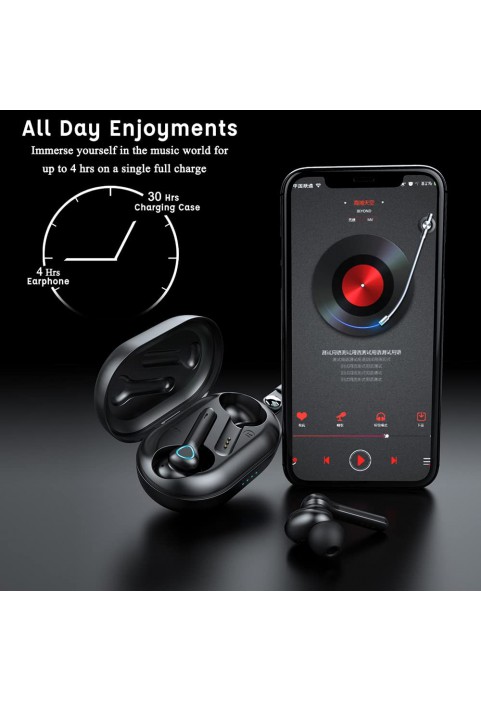 Wireless Earbud, Bluetooth 5.1 Headphones Sport Wireless Bluetooth Earphones in Ear Noise Cancelling Earbud with Mic Deep Bass, Earhooks Ear Buds IP7 Waterproof 48H Headset for Running Gym[2021 New]