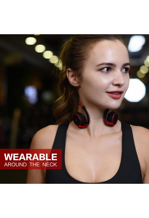 Small Bluetooth Headphones Wrap Around Head - Sports Wireless Headset with Built in Microphone and Crystal-Clear Sound, Foldable and Carried in The Purse, and 12-Hour Battery Life, Blue