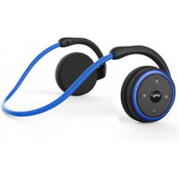 Small Bluetooth Headphones Wrap Around Head - Sports Wireless Headset with Built in Microphone and Crystal-Clear Sound, Foldable and Carried in The Purse, and 12-Hour Battery Life, Blue