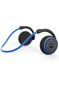 Small Bluetooth Headphones Wrap Around Head - Sports Wireless Headset with Built in Microphone and Crystal-Clear Sound, Foldable and Carried in The Purse, and 12-Hour Battery Life, Blue