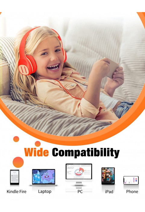 KVIDIO Kids Headphones with Mic, Foldable Wired Child Headphones with Safe Volume Limited 85dB/94dB and HD Sound Sharing Fundtion, Durable Pink Headsets for Girls,iPad,PC,Cellphone,Online Class