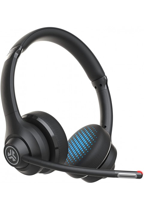 JLab Go Work Wireless On-Ear Headphones with Boom Mic | Bluetooth or Wired Office Headset | Multipoint Connect | 45+ Hours Playtime | Clear Calls and Video Calls Using Your Computer or Mobile Device