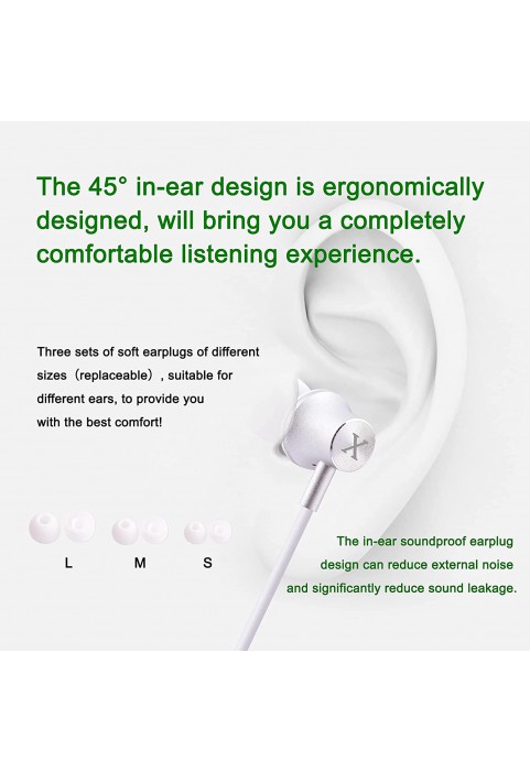 Earphones XINLIANG Wired Earbuds with Microphone &amp; Volume Control in-Ear Headphones with Magnetic, Bass Driven 3.5 mm Earbuds for iOS and Android Smartphones, Laptops, MP3, Gaming, Walkman (Black)