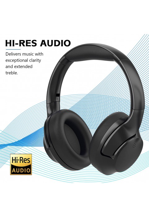 REETEC Hybrid Active Noise-Canceling Headphones Wireless Over Ear Headset Bluetooth V5.0, 30H Playtime Comfortable Fit for Laptop Travel/Work,Blue