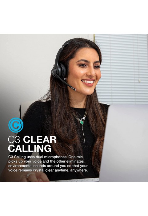 JLab Go Work Wireless On-Ear Headphones with Boom Mic | Bluetooth or Wired Office Headset | Multipoint Connect | 45+ Hours Playtime | Clear Calls and Video Calls Using Your Computer or Mobile Device